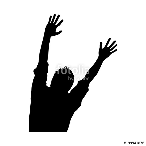 500x500 Silhouette Of Person In Concert Vector Illustration Design Stock