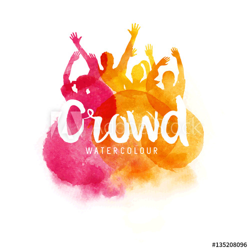 500x500 A Crowd Of Happy Young People