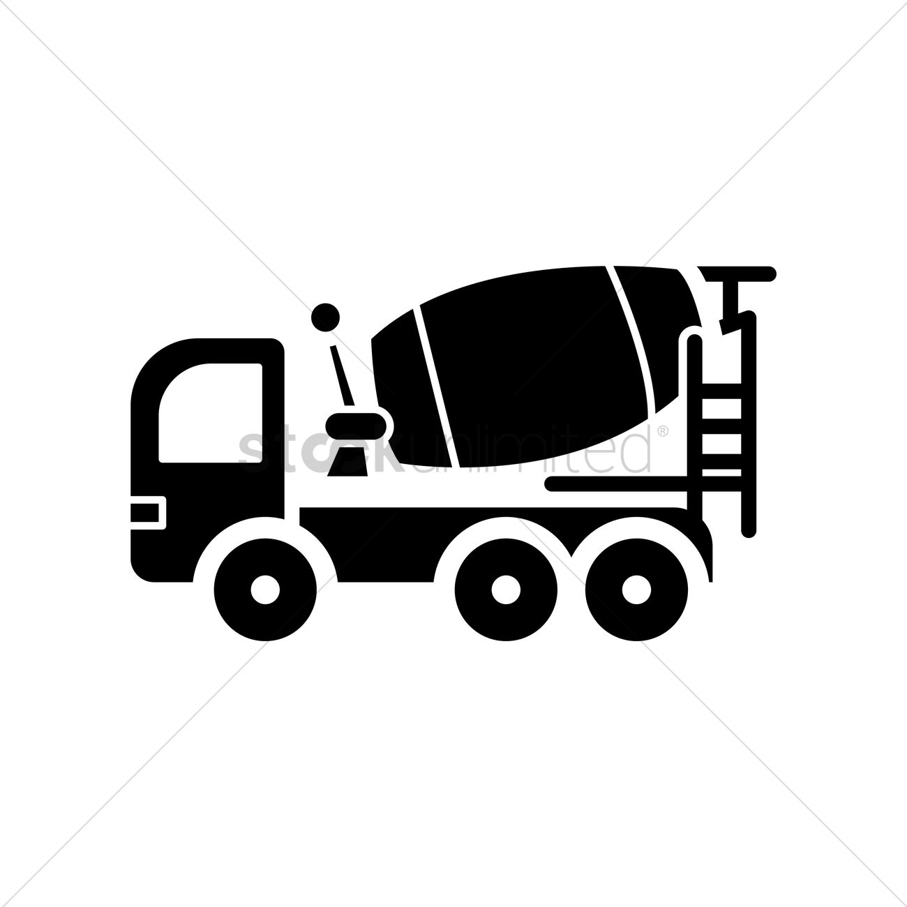 1300x1300 Concrete Mixer Truck Vector Image