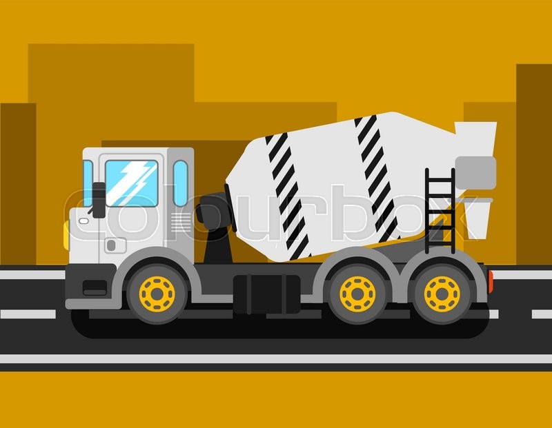 800x621 Construction Cement Mixer Truck. Building Concrete Mixer Car