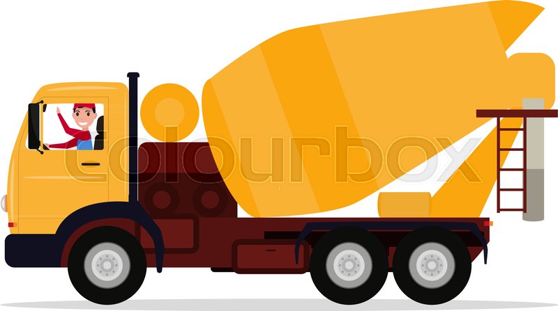 800x447 Vector Illustration Cartoon Character Driver Man On A Truck