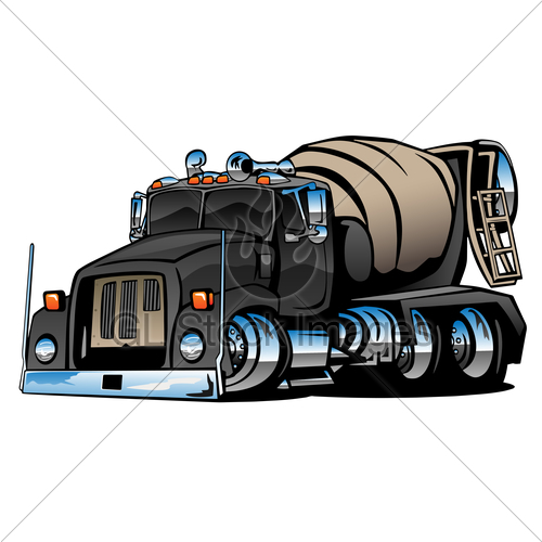 500x500 Cement Mixer Truck Cartoon Vector Illustration Gl Stock Images