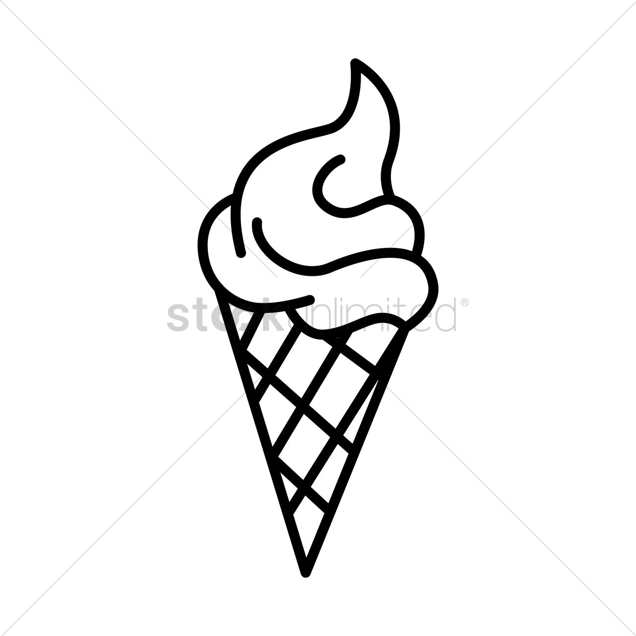 1300x1300 Ice Cream Cone Vector Image