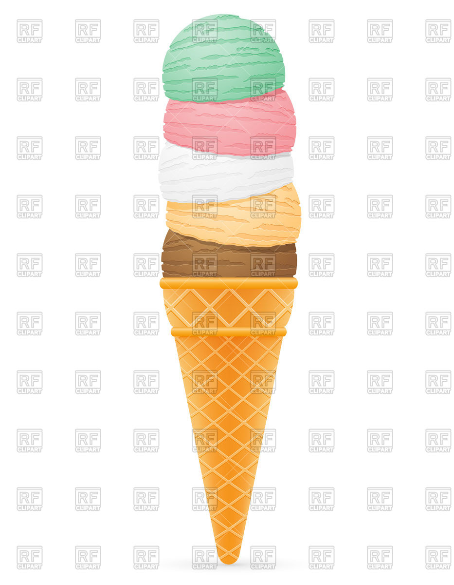 933x1200 Ice Cream Balls In Waffle Cone Vector Image Vector Artwork Of