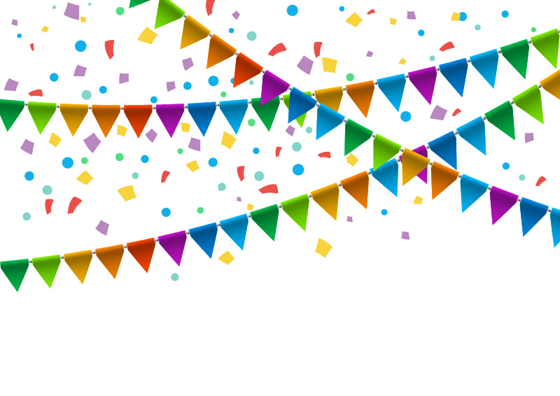 800x566 Party Flags With Confetti Vector Background