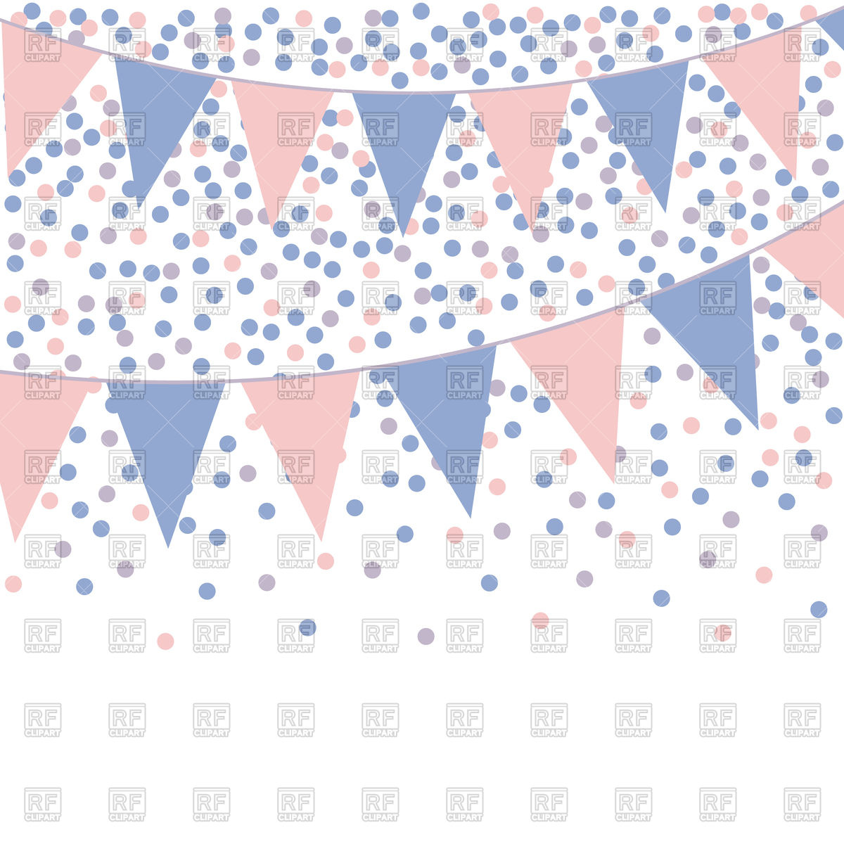 1200x1200 Bunting Background With Confetti Vector Image Vector Artwork Of