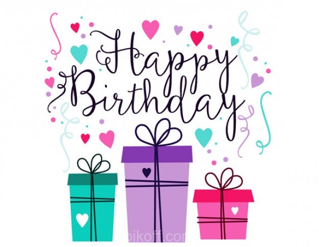 626x484 Ai] Happy Birthday Greeting Card With Confetti Vector Free