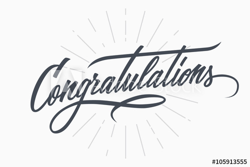 500x334 Congratulations. Hand Lettering. Calligraphic Greeting Inscription