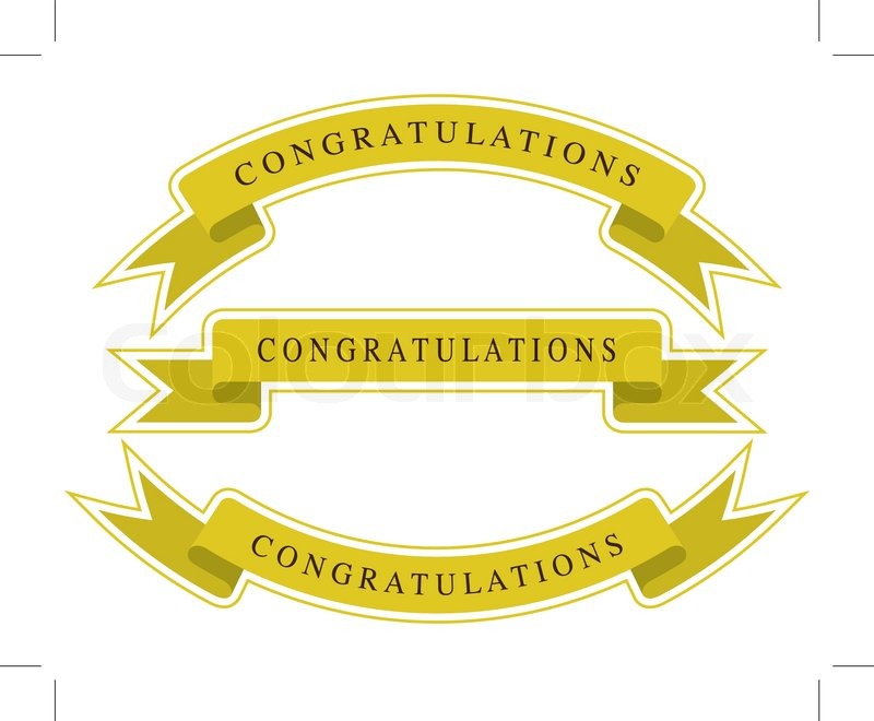 800x660 Gold Ribbons Congratulations Vector Stock Vector Colourbox