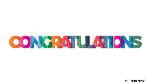 500x286 The Word Congratulations. Vector Banner With Text Colored Rain