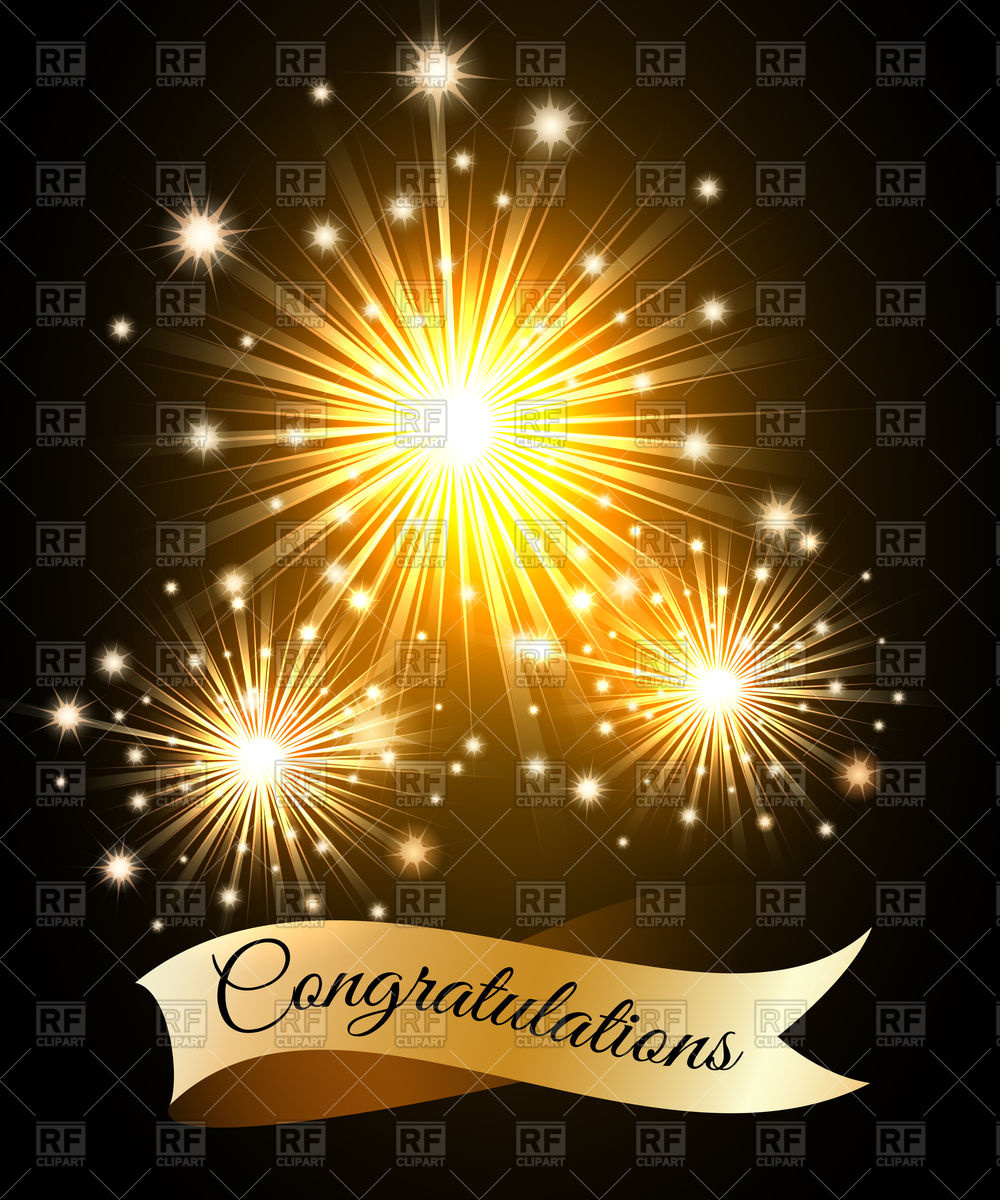 1000x1200 Festive Fireworks With Wording Congratulations Vector Image