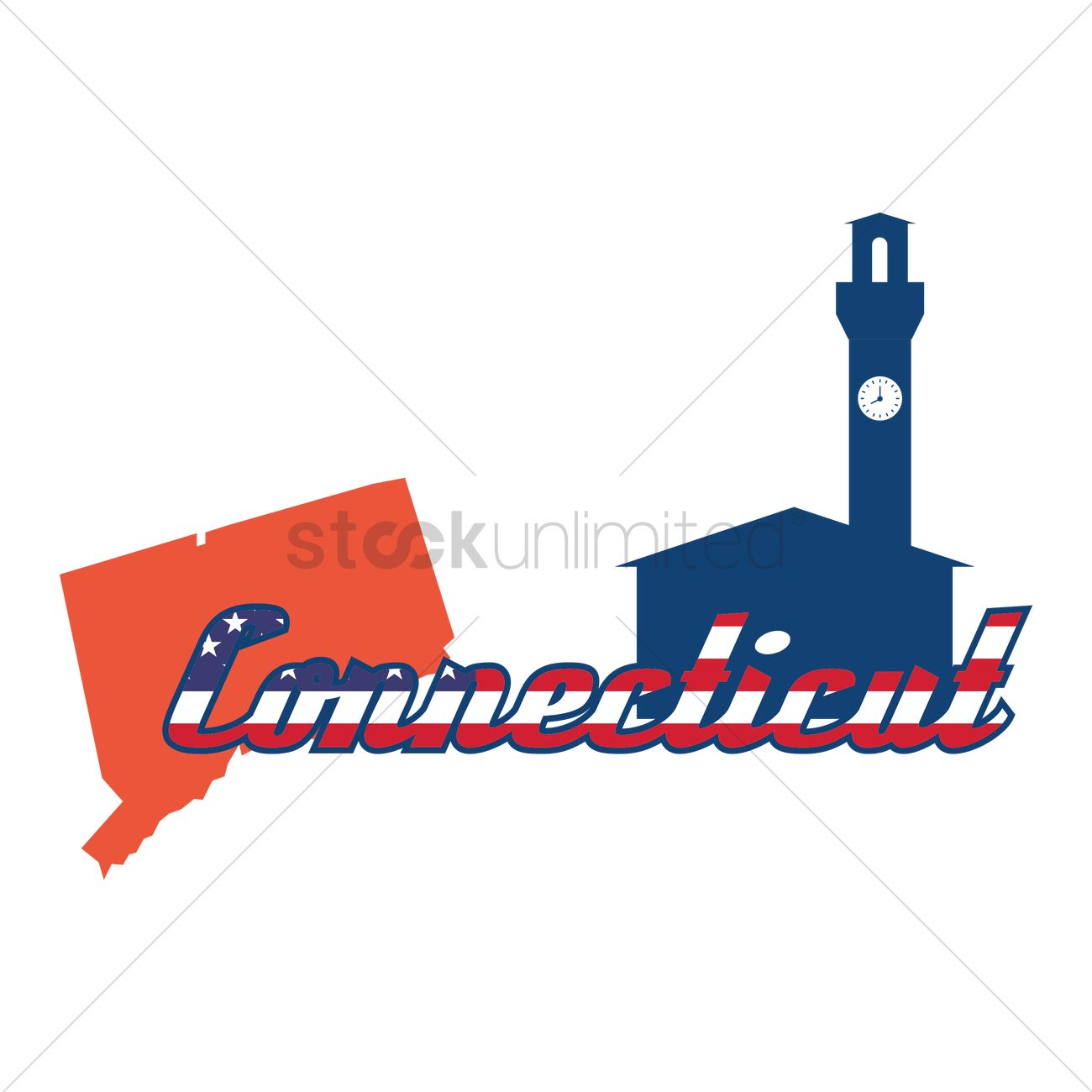 1300x1300 Connecticut State Map Vector Image