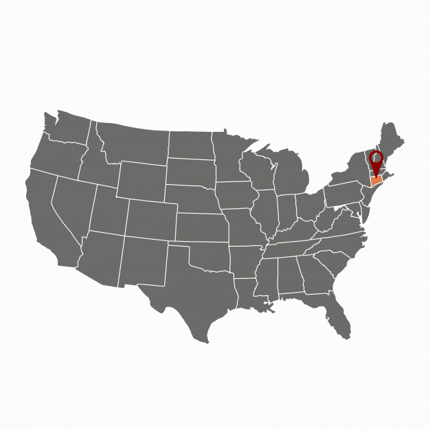 626x626 United States Of America Vector Map With Selected Connecticut