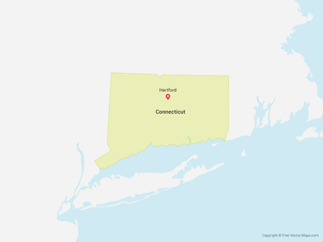 460x345 Vector Map Of Connecticut Free Vector Maps