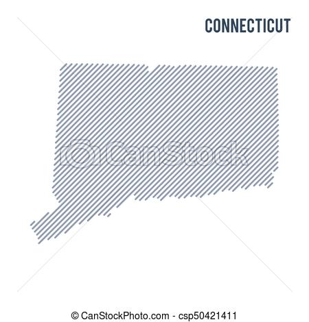 450x470 Vector Abstract Hatched Map Of State Of Connecticut With... Vector