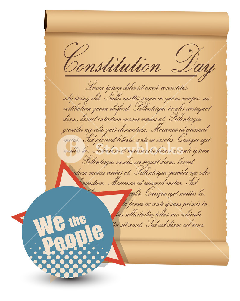 797x1000 Vintage Style Constitution Day Vector Illustration Royalty Free
