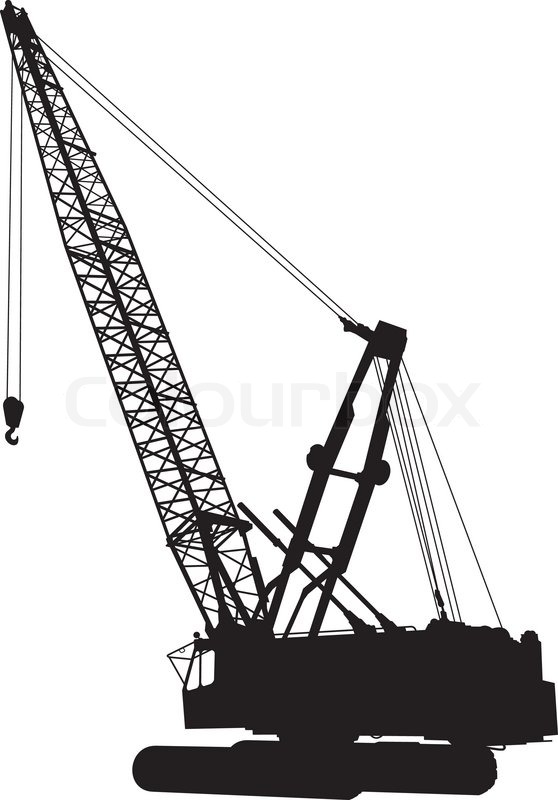 558x800 Silhouette Of Construction Crane Stock Vector Colourbox