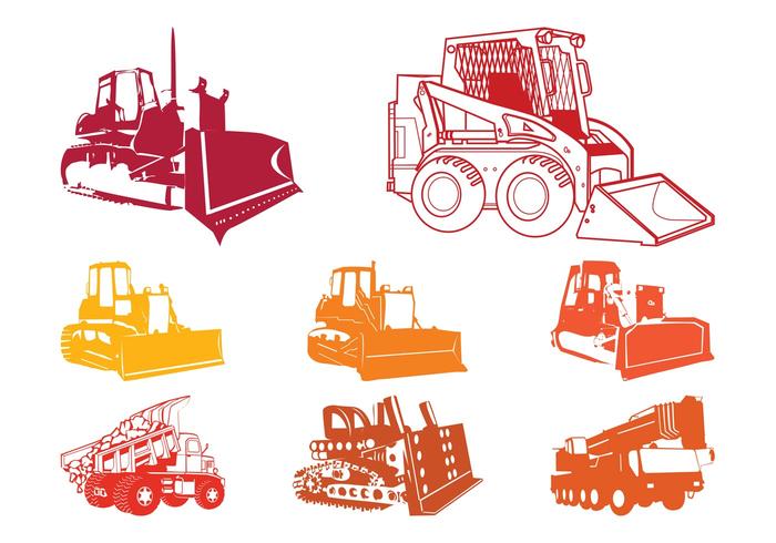 700x490 Construction Equipment Silhouettes