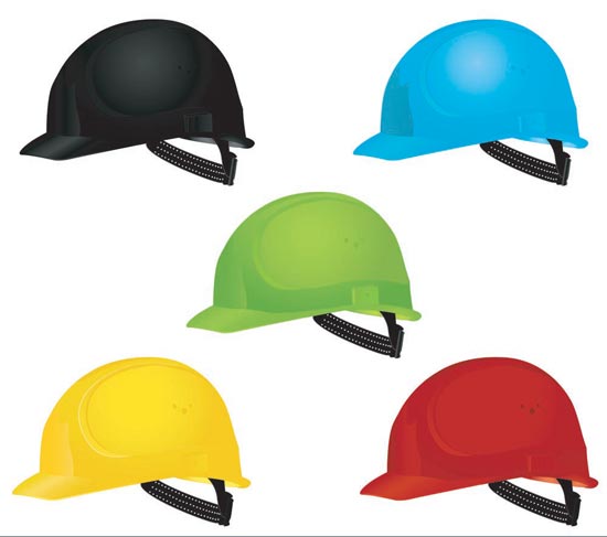 550x487 Safety Construction Helmets Vector