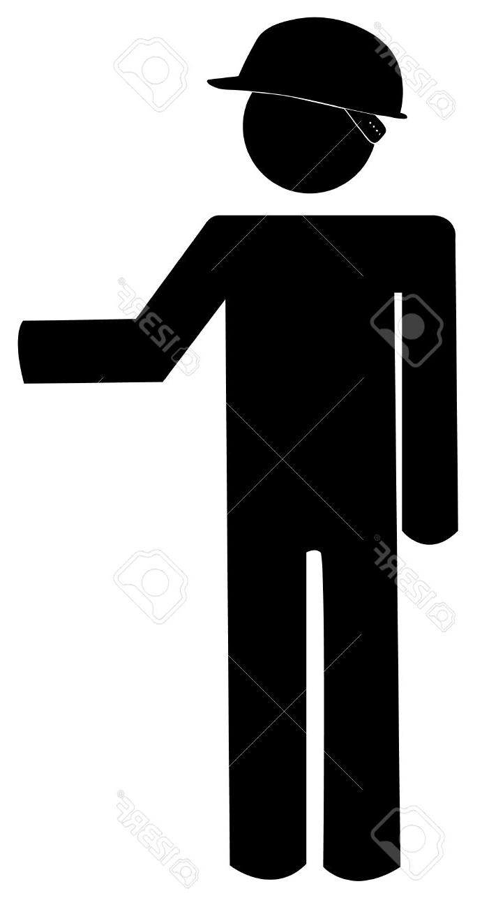 691x1300 Unique Stick Figure Or Man Wearing Construction Hat Vector Photos