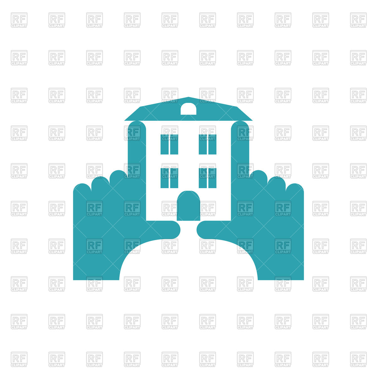 1200x1200 Hands And Building Construction Logo Vector Image Vector Artwork