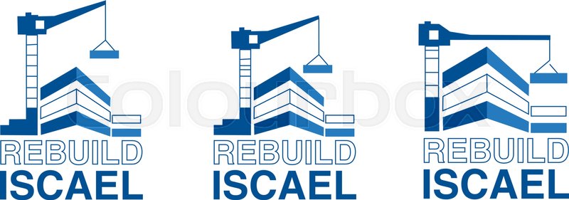 800x281 Building Construction Logo Illustration. Crane And Building