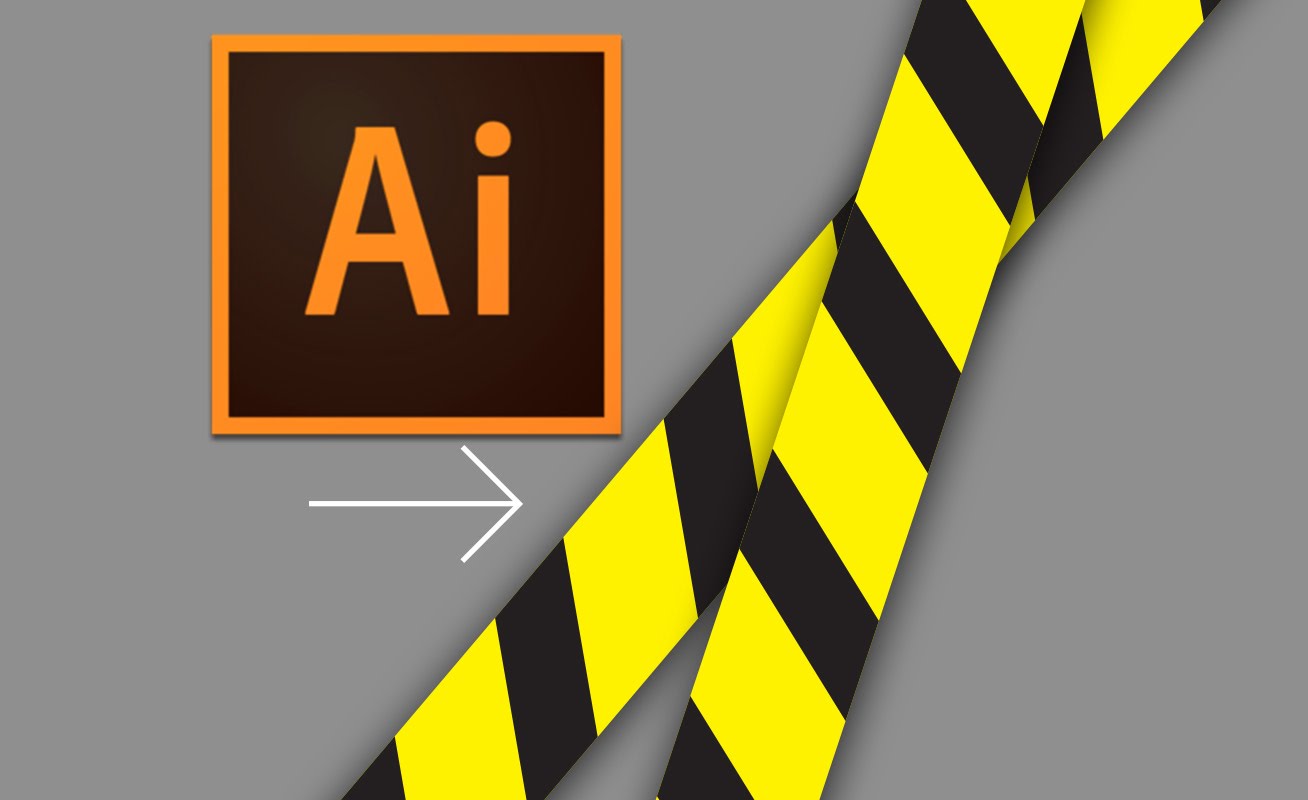 1308x800 How To Make Vector Caution Tape In Illustrator Design Ninja