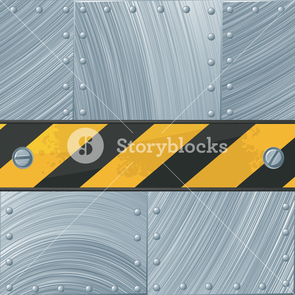 1000x1000 Steel Vector Background With Construction Tape. Royalty Free Stock