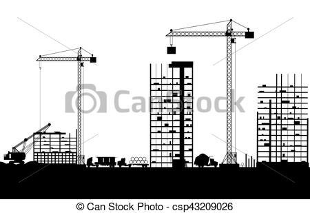 450x309 Construction Site With Buildings And Cranes. Skyscraper Under