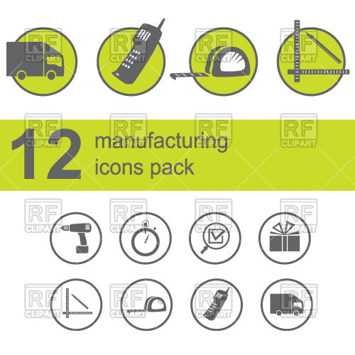 500x500 Manufacturing Company Icons Set