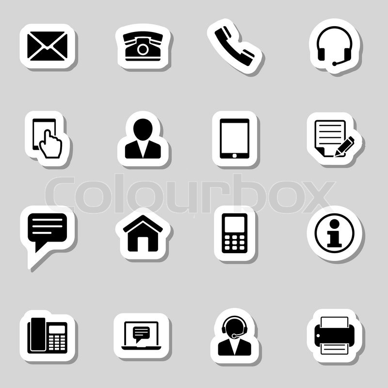 800x800 Contact Icons Set As Labes Stock Vector Colourbox