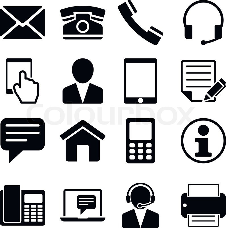 795x800 Contact Us Icons Set Stock Vector Colourbox