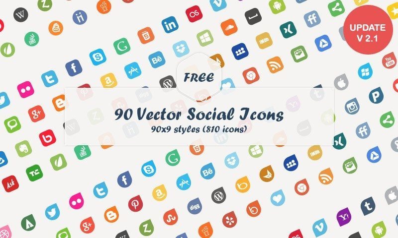 800x480 54 Beautiful [Free!] Social Media Icon Sets For Your Website