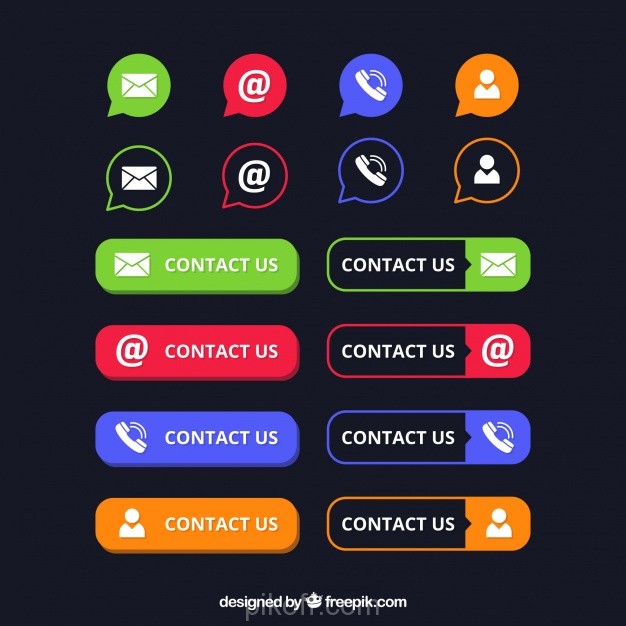 626x626 Ai] Pack Of Contact Buttons And Icons Vector Free Download