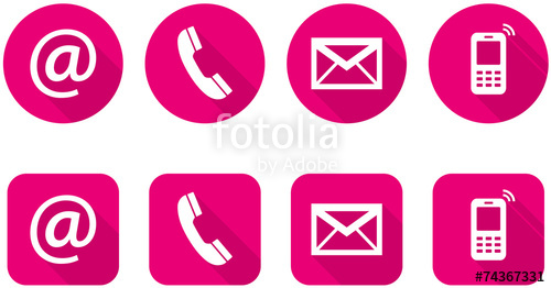 500x262 Set Of Web Pink Flat Icons, Two Variants