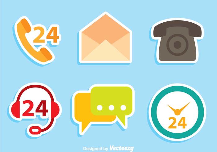 700x490 Contact Us Flat Icons