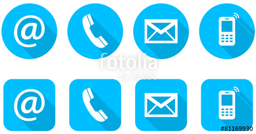 500x262 Set Of Web Light Blue Flat Icons, Two Variants