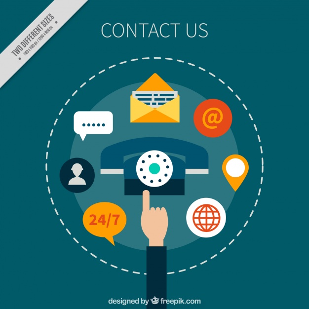 626x626 Background Of Contact Elements In Flat Design Vector Free Download