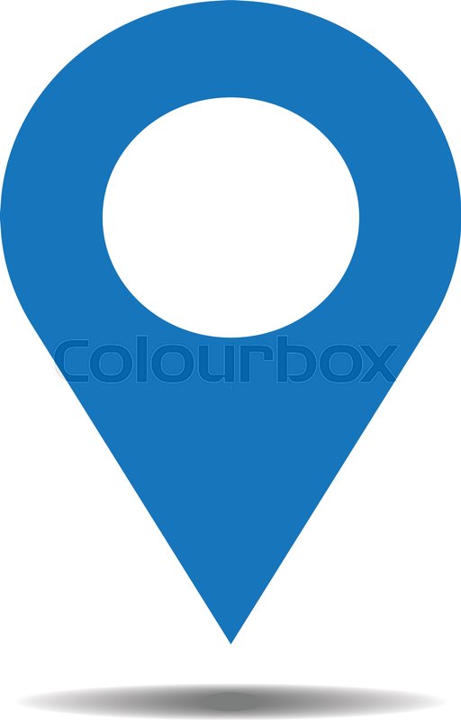 512x800 Location Blue Icon Vector. Pin Sign Isolated On White Background