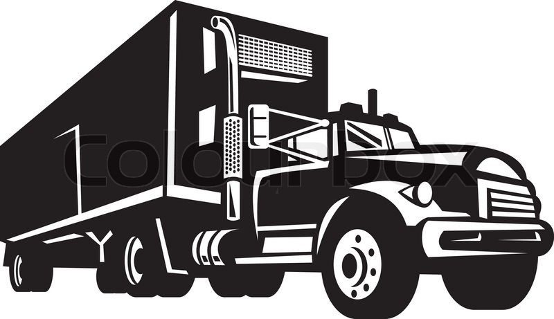 800x461 Container Truck Retro Stock Vector Colourbox