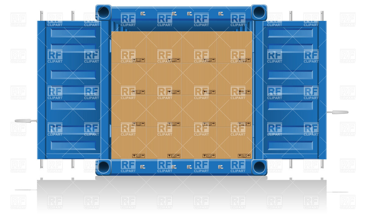 1200x723 Open Cargo Container With Goods Vector Image Vector Artwork Of