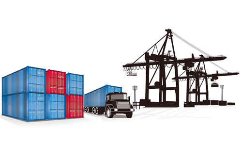 500x297 Set Of Container Shipping Elements Vector 03 Free Download