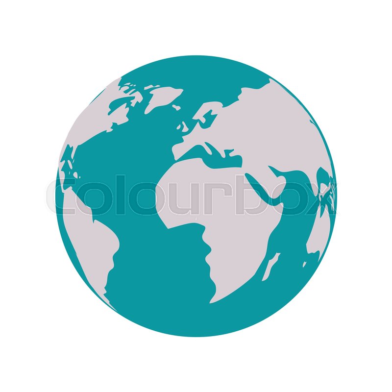 800x800 Earth World Map With Continents Vector Illustration Stock Vector