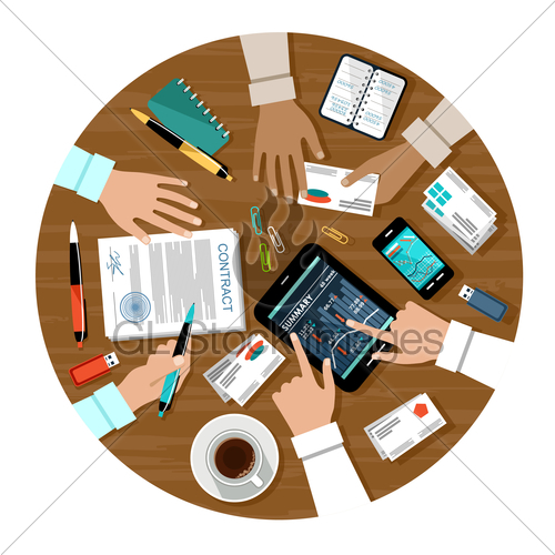 500x500 Signing A Contract. Vector Illustration Gl Stock Images