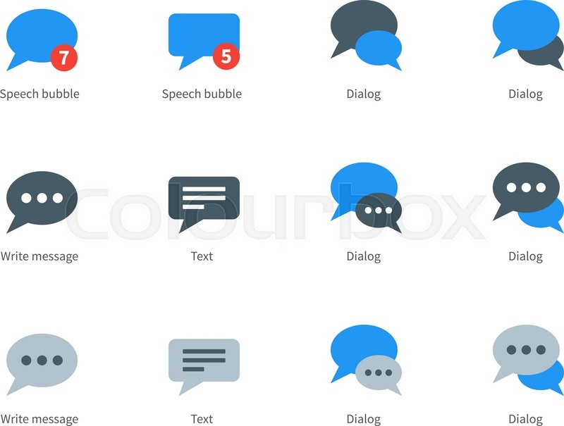 800x605 Speech Bubble Vector Icons Set. Different Speech Bubbles, Dialog