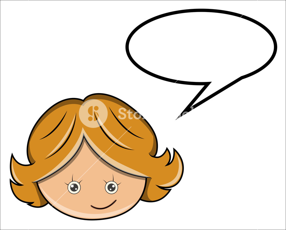 1000x803 Cartoon Girl With Speech Bubble