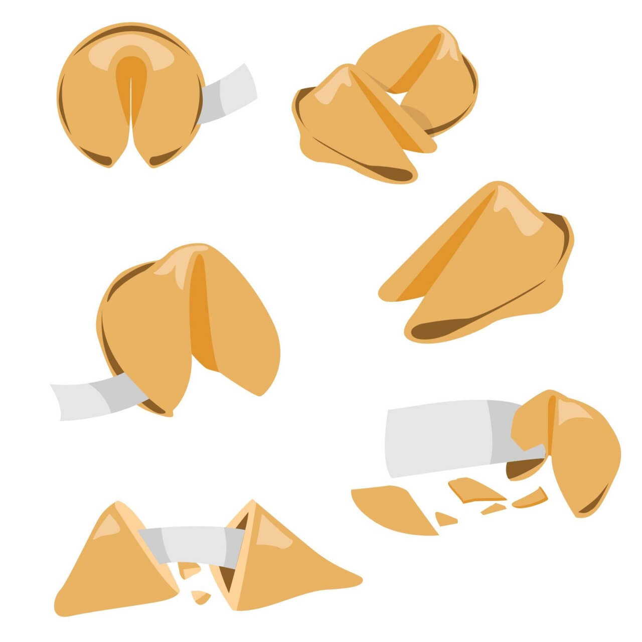 1280x1280 Free Vector Fortune Cookie Vector Set