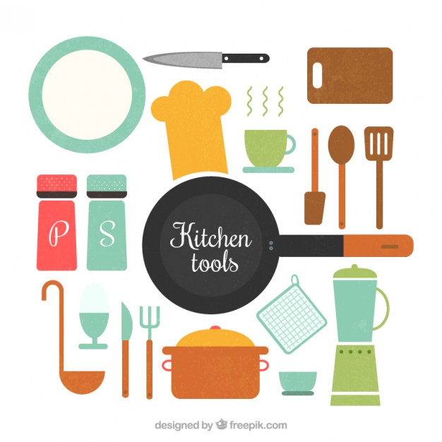 626x626 Flat Kitchen Utensils Set Vector Free Download