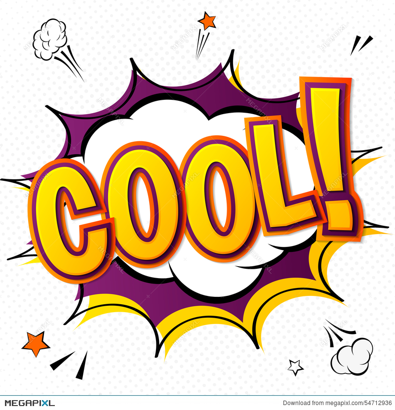 800x830 Cool. Vector Comic Book, Speech Bubble, Explosion. Pop Art Style