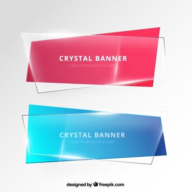 626x626 Banners In Crystal Style Vector Free Download